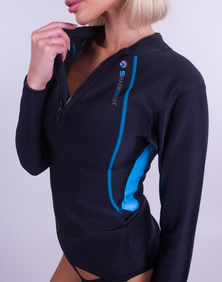 CHILLPROOF LONG SLEEVE CHEST ZIP TOP - WOMENS