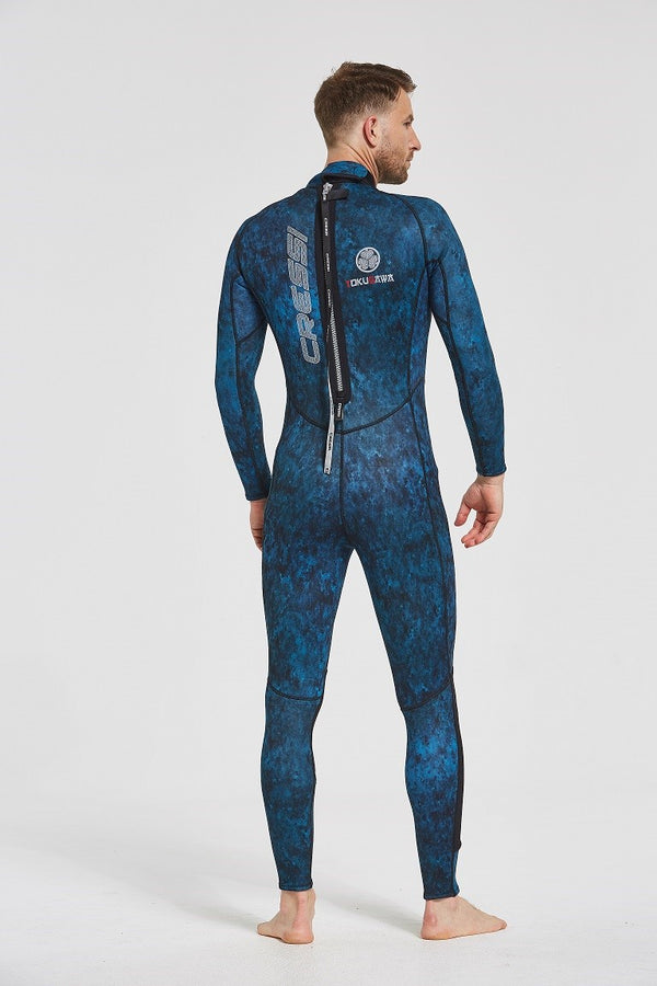 Tokugawa Man Monopiece Wetsuit Blue Camo 3mm