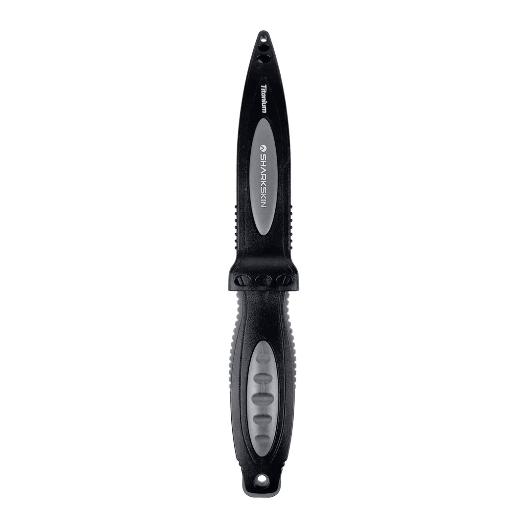SHARKSKIN TITANIUM KNIFE LARGE WITH PRESS QUICK RELEASE LOCK SHEATH & LEG STRAPS