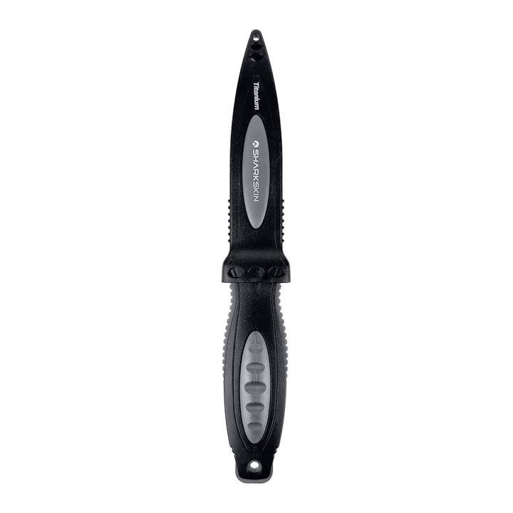 SHARKSKIN TITANIUM KNIFE LARGE WITH PRESS QUICK RELEASE LOCK SHEATH & LEG STRAPS