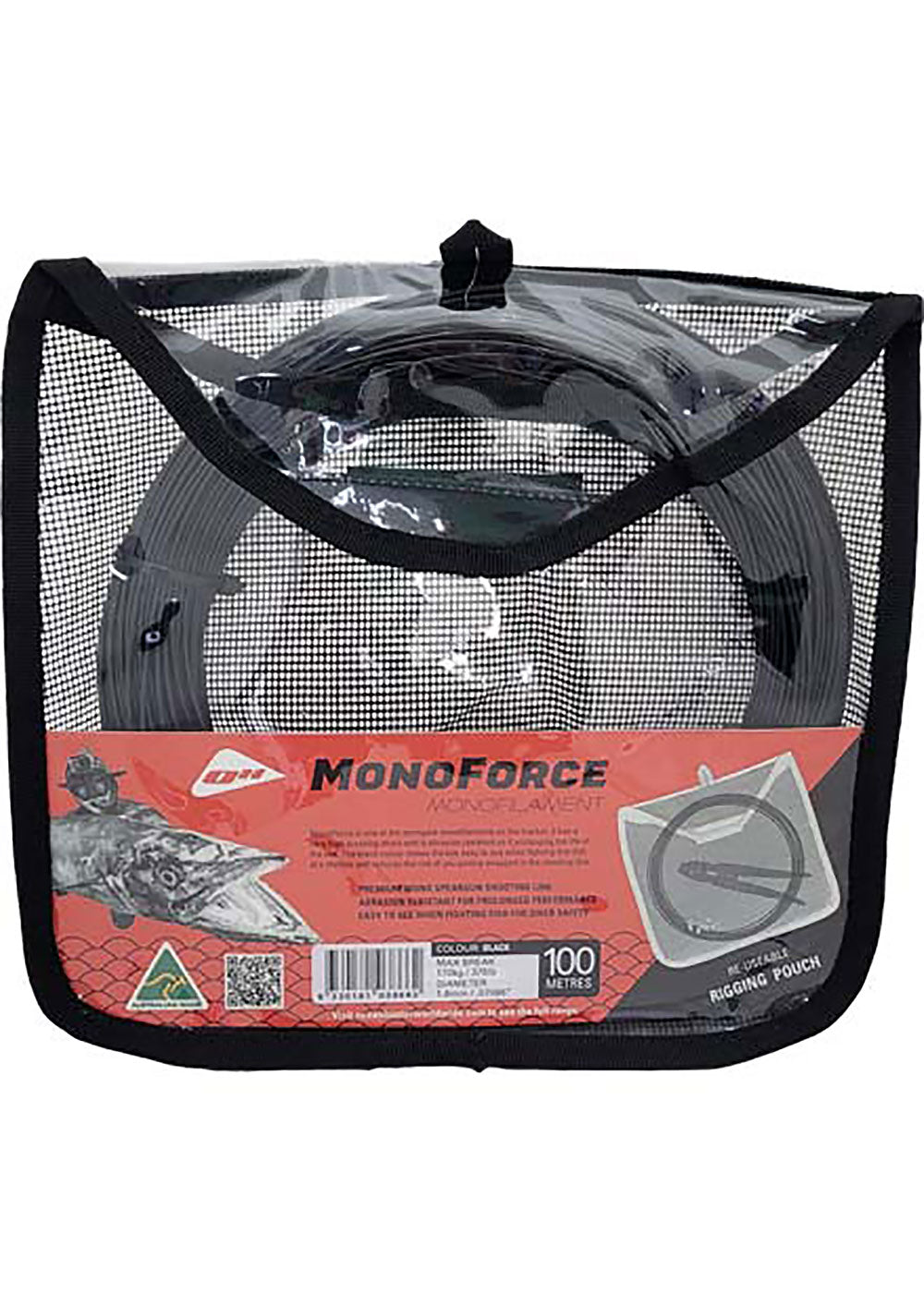 1.8mm MONOFORCE MONOFILAMENT BLACK 100m ROLL