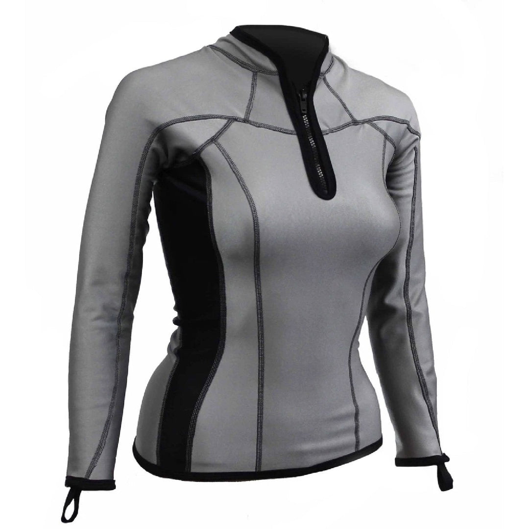 Sharkskin Womens Chillproof Long Sleeve Chest Zip - Silver
