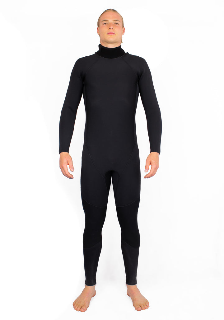REAR ZIP BLACK 3MM STEAMER SUIT - MENS