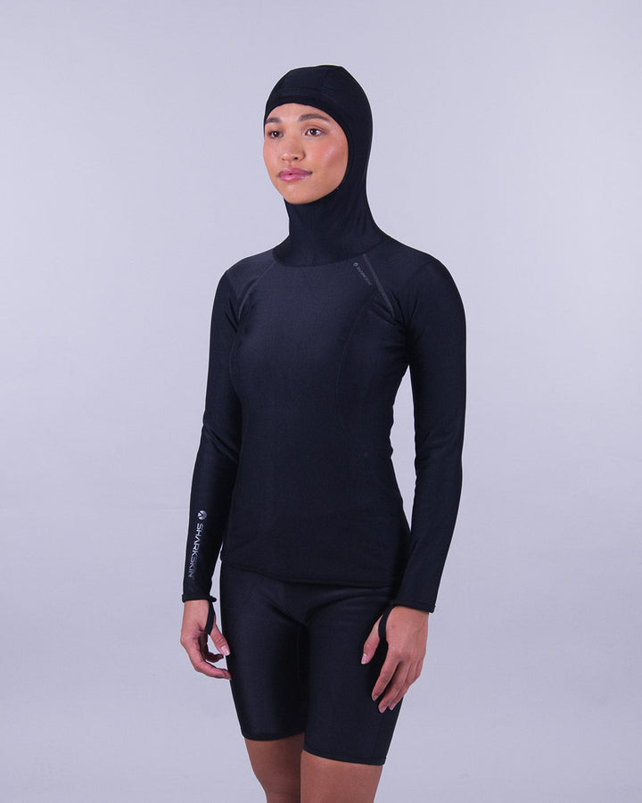 CHILLPROOF LONG SLEEVE HOODED TOP - WOMENS NEW (SECONDS)