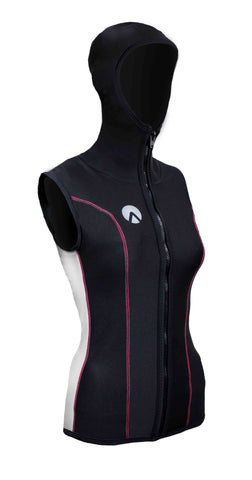 Chillproof Sleeveless Vest with Hood Full Zip - Womens